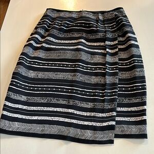 Chaus 4 Elegant Black and White Striped Skirt